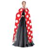 HYYTNHJSD Red White Polka Dot Hooded Cape Unisex Halloween Christmas Cape Costume Party Cape view 3