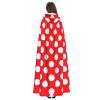 HYYTNHJSD Red White Polka Dot Hooded Cape Unisex Halloween Christmas Cape Costume Party Cape view 4