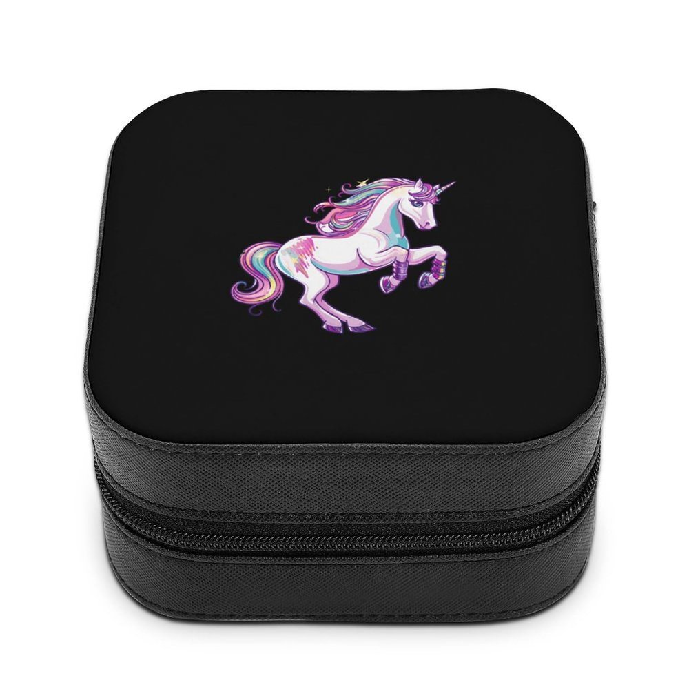 Beautiful Uni-Corn-Horse Jewelry Box PU Leather Display Storage Box Portable Travel Jewelry Organizer Case for Necklaces Rings