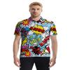 GDEVIG Mens Funny Polo Shirts, Cartoon Graffiti Golf Shirts Short Sleeve, Moisture Wicking Quick-Dry Business Casual Shirt for Men view 2