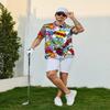 GDEVIG Mens Funny Polo Shirts, Cartoon Graffiti Golf Shirts Short Sleeve, Moisture Wicking Quick-Dry Business Casual Shirt for Men view 3