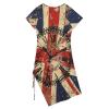 Summer Women's Suspender Long Skirt Women's Fashion Holiday Casual Dress British Flag Split Dress 5XL White view 2