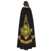 HYYTNHJSD Freemason Past Master Hooded Cape Unisex Halloween Christmas Cape Costume Party Cape Black view 4