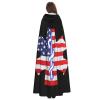 HYYTNHJSD EMS Star of Life EMT Paramedic Medic American Flag Hooded Cape Unisex Halloween Christmas Cape Costume Party Cape Black view 4