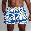 DIOTSR Mens Graphic Shorts Casual Streetwear Cool Basketball Shorts Running Workout Shorts with Pockets Drawstring Waist (Flower-Navy,Medium) view 2