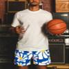 DIOTSR Mens Graphic Shorts Casual Streetwear Cool Basketball Shorts Running Workout Shorts with Pockets Drawstring Waist (Flower-Navy,Medium) view 4