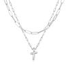adoyi Valentines Day Gifts Silver Initial Necklace for Women 14k Gold Plated Layered Bubble Letter Necklaces Trendy Jewelry Chain Name T Pendant Necklace Stack Birthday Valentines Day Gifts view 1