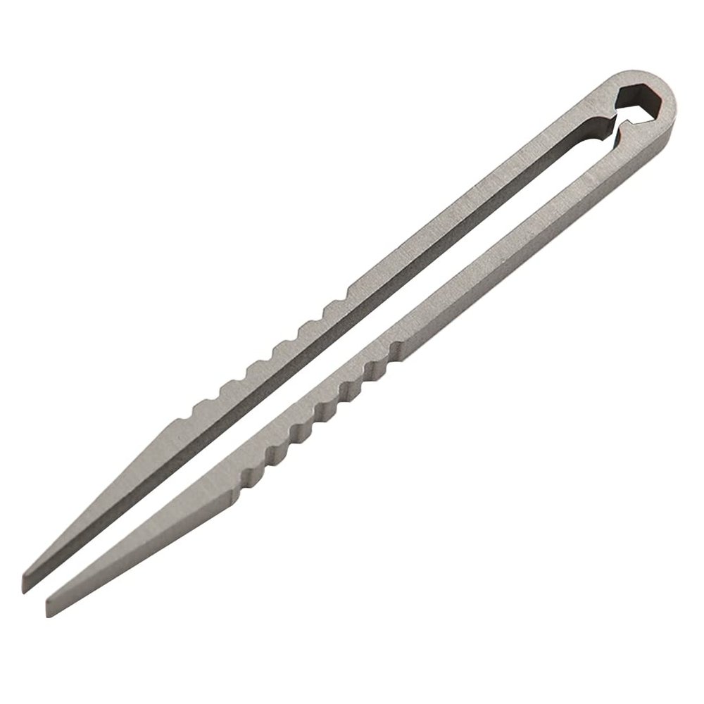 Stebcece 1PC Mini Titanium Alloy Tweezer Socket Outdoor Wrench Portable Tongs Industrial Tweezers for Repairing Watch Small Parts