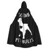 ANG Love and Pit Bulls Hooded Cape Unisex Halloween Christmas Cape Costume Party Cape Black view 1