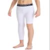 DEVOROPA 4 Pack Youth Boys' One Leg Compression Pants 3/4 Basketball Tights for Sports Base Layer Leggings Black/Black/White/White L view 2