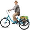 HEVIRGO Adult Tricycle,7 Speed Adult Trikes 24 inch 3 Wheel Bikes with Dual Chain,Cruiser Bike with Large Rear Basket for Seniors, Women, Men for Recreation, Shopping, Exercise 330lbs Atrovirens view 1