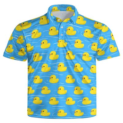 GDEVIG Mens Funny Polo Shirts, Duck Golf Shirts Short Sleeve, Moisture Wicking Quick-Dry Business Casual Shirt for Men