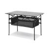 Athena Collection Folding Camping Table with Storage, Outdoor Aluminum Camping Side Table with Carry Bag, Foldable Lightweight Camp Table Portable Roll Up Table for Picnic Hiking Backpacking BBQ