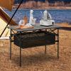 Athena Collection Folding Camping Table with Storage, Outdoor Aluminum Camping Side Table with Carry Bag, Foldable Lightweight Camp Table Portable Roll Up Table for Picnic Hiking Backpacking BBQ view 4