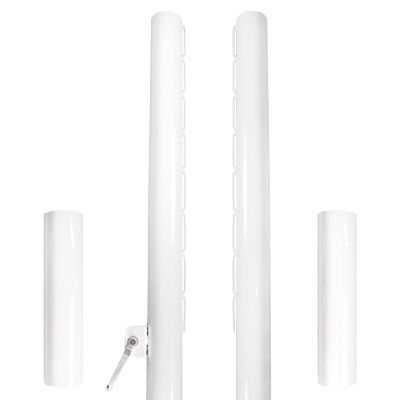 Aoneky 2.75 Inch Professional Permanent Volleyball Net Posts Pair with 3.15 Inch Ground Sleeves Heavy Duty Steel Poles for Outdoor Court Installation Net Not Included