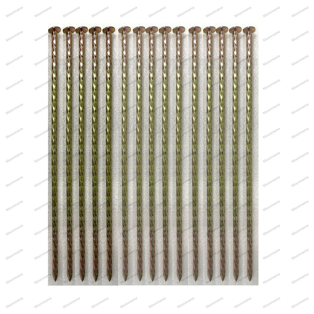 14-inch Galvanized Super Long Steel Nails for Wooden Piles Grass Floor Landscape Metal Yellow Nails Rust-Proof Extension Reinforcement Tent Camping Garden Anchor (20PCS)