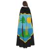 West Indies Cricket Board Flag Hooded Cape Unisex Halloween Christmas Cape Costume Party Cape Black view 4