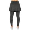 Xioker Women Skirted Full Length Leggings with Pockets,Tennis Skorts Skirts with Leggings Yoga Skorts(Grey Charcoal Full Length M) view 3