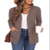GRECERELLE Women Cardigan Long Sleeve Open Front Button Down V Neck Ribbed Knit Lightweight Sweater Outerwear with Pocket S, Pink view 1