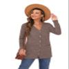 GRECERELLE Women Cardigan Long Sleeve Open Front Button Down V Neck Ribbed Knit Lightweight Sweater Outerwear with Pocket S, Pink view 2
