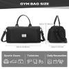 Gym Bag for Women Men Duffle Bags for Travel with Shoe Compartment Shoulder Weekender Overnight Carry on Tote Bags for Airplane Beach Bag Workout Yoga Sport Swimming Black view 2