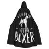 HYYTNHJSD Life is Better with A Boxer Dog Hooded Cape Unisex Halloween Christmas Cape Costume Party Cape Black view 1