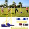 Outdoor/Indoor 5ft-6.8ft Volleyball Poles with Training net and Badminton net for Backyard with Wheels Adjustable Height for Men,Women,Adult,Youth,Kids view 1