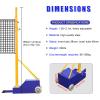 Outdoor/Indoor 5ft-6.8ft Volleyball Poles with Training net and Badminton net for Backyard with Wheels Adjustable Height for Men,Women,Adult,Youth,Kids view 3
