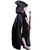 Halloween Hooded Cloak Medieval Hobbit Renaissance Costume Dress Up Party Knight Wizard Cosplay Robe Cape with Wand view 2