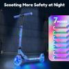 TONBUX Scooters for Kids 5-12, Kids Scooter with Cool Light Up Stem, Wheels, and Deck, 4 Level Adjustable Height Kick Scooter, Foldable and Lightweight Scooter for Kid 8-12, Blue view 2