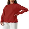 TAKEYAL Women Sweater Long Sleeve Fall Top Casual Trendy Crew Neck 2024 Pullover Loose Winter Knit Top Coffe Small view 1