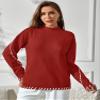 TAKEYAL Women Sweater Long Sleeve Fall Top Casual Trendy Crew Neck 2024 Pullover Loose Winter Knit Top Coffe Small view 2