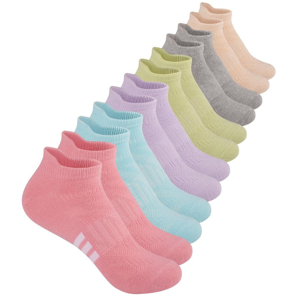 Comfoex 12 Pairs Girls Socks 4-6 6-8 8-10 Years Old Athletic Ankle Cotton Short Socks For Little Big Kids