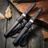 LIUZHANGYU Mini Katana Knife, Damascus Steel Tanto Fixed Blade Knife, Ebony Handle Japanese Sword Letter Opener for Display Collection Gift, Black/silver view 3