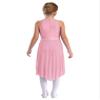 JEATHA Kids Girls Sleeveless Rhinestone Halter Neck Lyrical Dance Dress Ballroom Dancing Prom Party Wear Pink 10 Years view 2