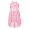 JEATHA Kids Girls Sleeveless Rhinestone Halter Neck Lyrical Dance Dress Ballroom Dancing Prom Party Wear Pink 10 Years view 3