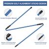 Golf Alignment Sticks 2 Pack,Golf Alignment Rods Upgraded 48" Collapsible Golf Practice Sticks Golf Training Aid for Aiming,Putting,Golf Training Sticks with Clear Tube Case (Blue) view 3