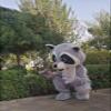 Robbie Raccoon with White Belly Mascot Costume Adult Size for Men & Women with Built-in Fan Inside the Head view 4