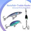 Natufish Treble Fishing Hooks 4X Strong - 10Pcs Triple Hooks Sharp Barbed/High Carbon Steel/Round Bend for Lures Freshwater Saltwater(Size 6#) view 4