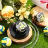 Highergo 10 Pcs Hockey Basketball Baseball MVP Dancer Champion Trophy Ring with Display Stand Star Football Soccer Volleyball Golf Softball Cheerleading Bowling Track Field(Silver,Volleyball) view 4