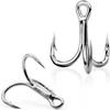 Natufish Treble Fishing Hooks 4X Strong - 10Pcs Triple Hooks Sharp Barbed/High Carbon Steel/Round Bend for Lures Freshwater Saltwater(Size 10#) view 1