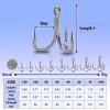 Natufish Treble Fishing Hooks 4X Strong - 10Pcs Triple Hooks Sharp Barbed/High Carbon Steel/Round Bend for Lures Freshwater Saltwater(Size 10#) view 3