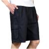 Cargo Shorts for Men Elastic Waist Cotton Caasual Loose Shorts Outdoor Hiking Lightweight Shorts with Multi Pockets view 1