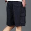 Cargo Shorts for Men Elastic Waist Cotton Caasual Loose Shorts Outdoor Hiking Lightweight Shorts with Multi Pockets view 2