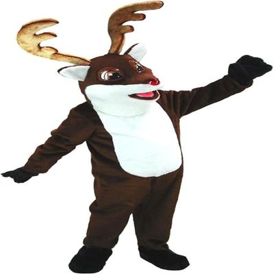 Vivid Reindeer Mascot Costume Adult Size for Men & Women with Built-in Fan Inside the Head