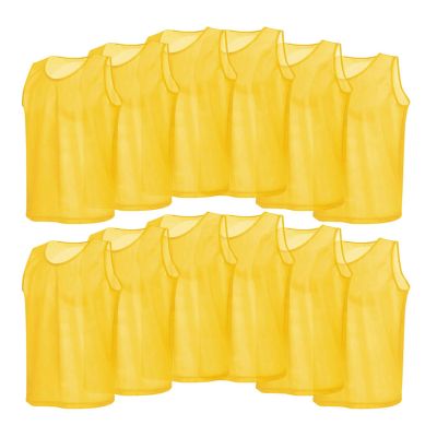 Senrusa 12 Pack Mesh Scrimmage Training Vests Football Vest Breathable Adults Jerseys Bibs
