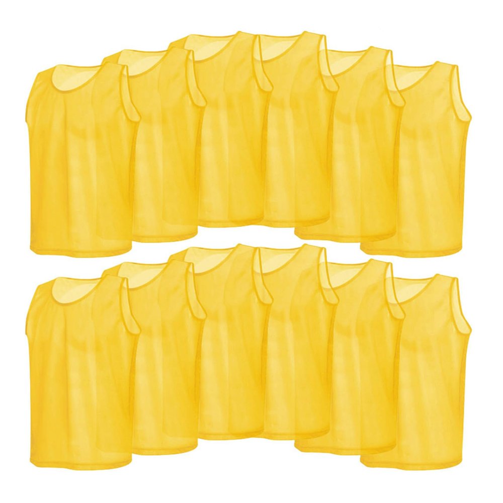 Senrusa 12 Pack Mesh Scrimmage Training Vests Football Vest Breathable Adults Jerseys Bibs