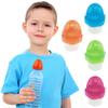 28 mm Push Pull Replacement Caps, 4pcs Leak-Proof Water Bottle Cap for 28 mm Water Bottle Sports Cap, Reusable Colorful Plastic Soda Twisted Water Bottle Lid Top view 4