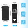 PATIKIL Volleyball Arm Sleeves Knee Pads Set, 4 Pairs Passing Forearm Knee Sleeve with Protection Pads Thumbhole Volleyball Arm Pad for Teenagers Men Women, (5.7-inch/5.5-inch Black) view 2