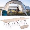 WDFYJ Extra-Wide Camping Cot, Upgrade Sturdy Camping Bed, Cots for Sleeping Support 300lb, Portable Cot with Carry Bag Ultralight Backpacking Cot for Travel(Beige) view 1